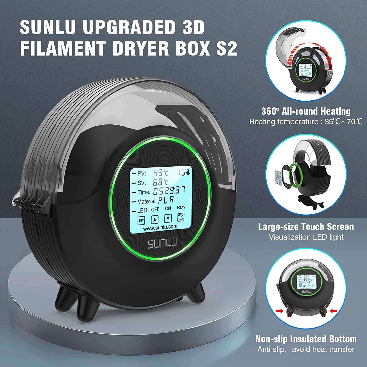 Sunlu FilaDryer S2 - Séchage filament impression 3D - A-Printer
